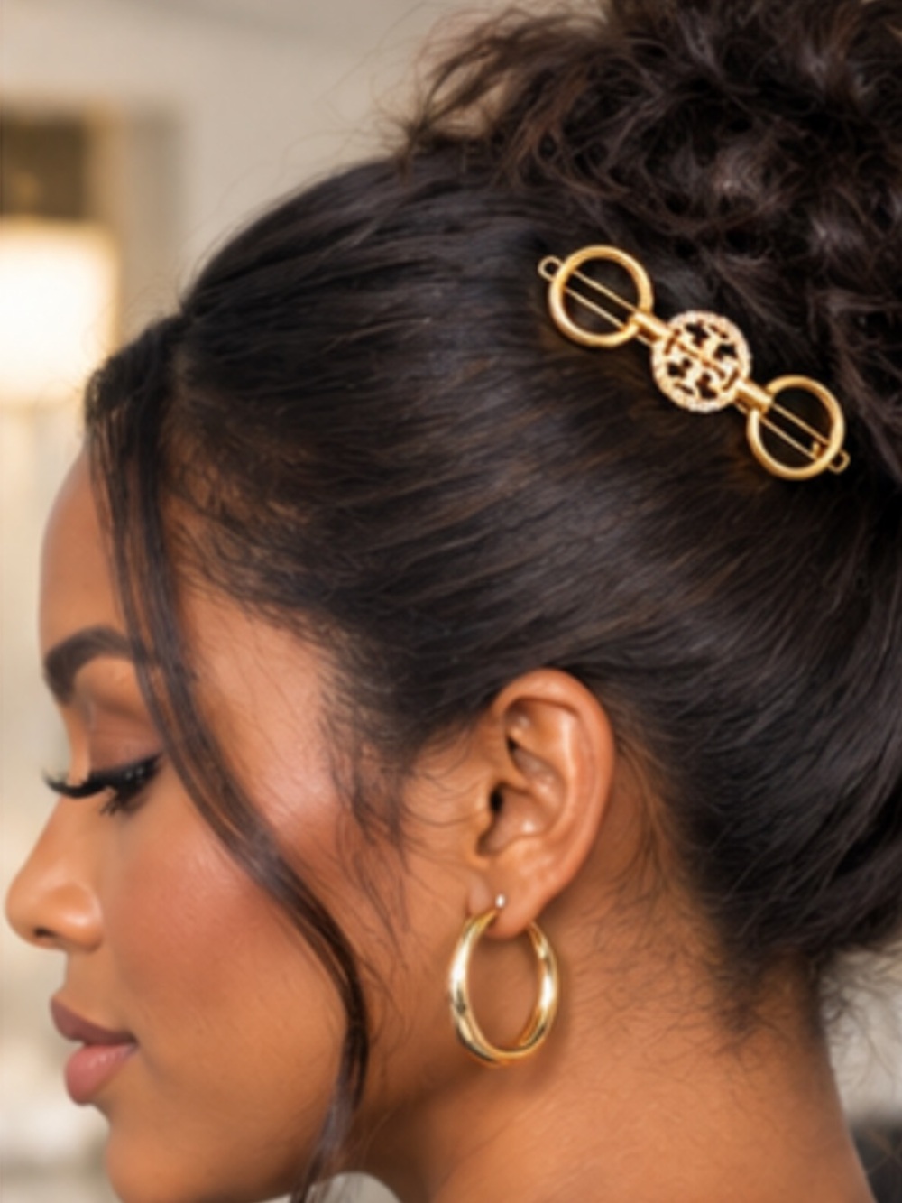 Tory Burch Gold-Tone Crystal Logo - Picture 3 of 12